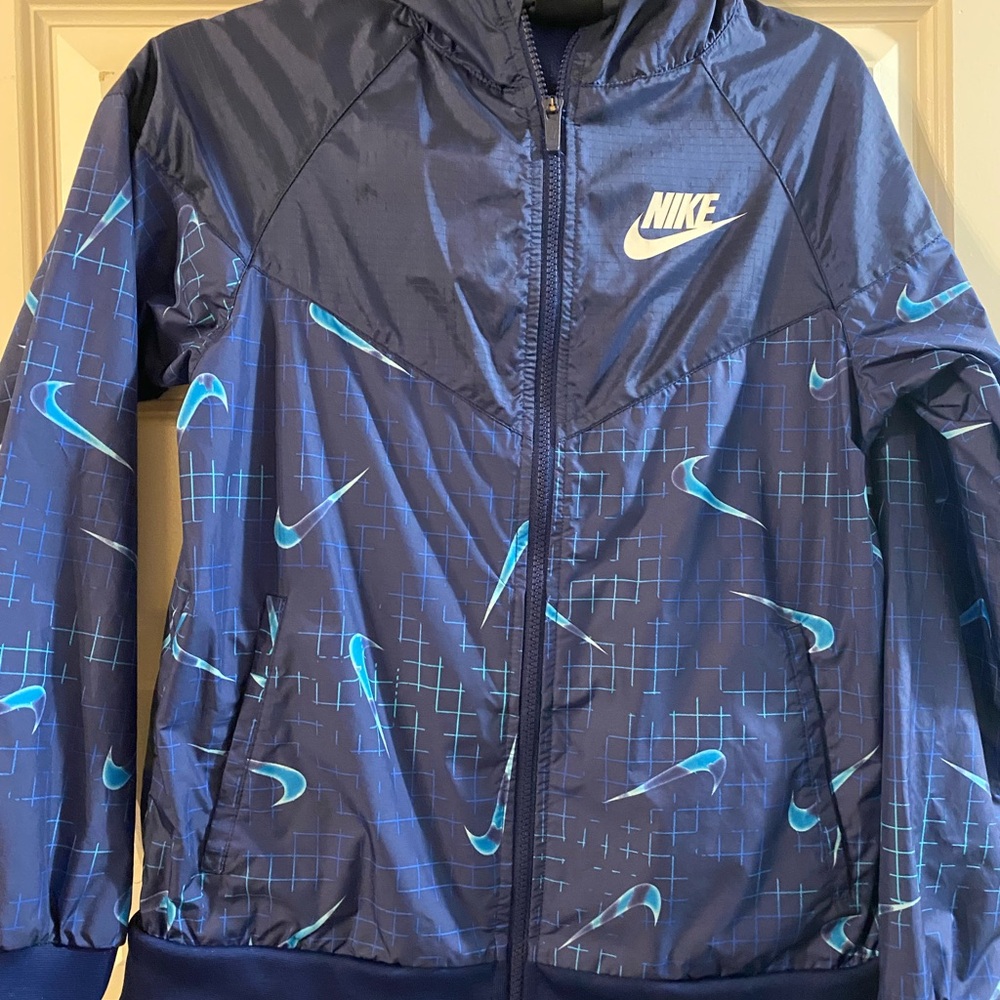 Nike Kids Navy and Teal Raincoat